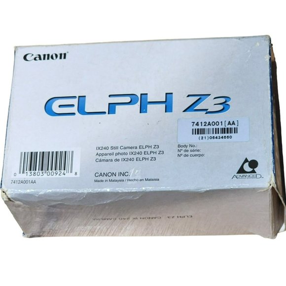 Silver Canon ELPH Z3 Point And Shoot APS Film Camera with Owners Manual and Case - Picture 2 of 8